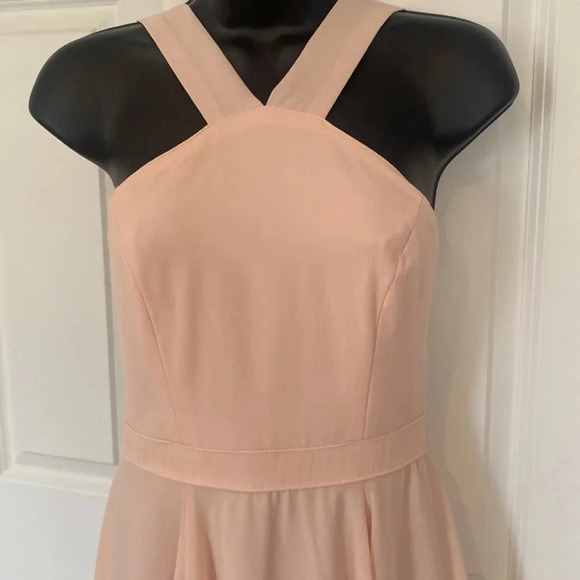 Lulus Forevermore Skater Peach Dress size XS halter neckline bodice - Picture 8 of 10